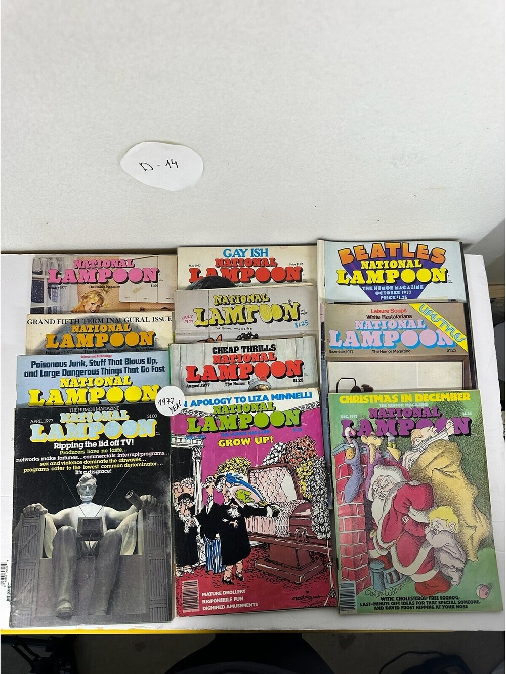 Lot of 12 Vintage 1977 National Lampoon Magazines Humor Satire D-14